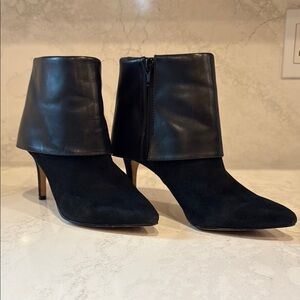 Inc International Concepts Fold Top Elegant Black Ankle Boots size 6